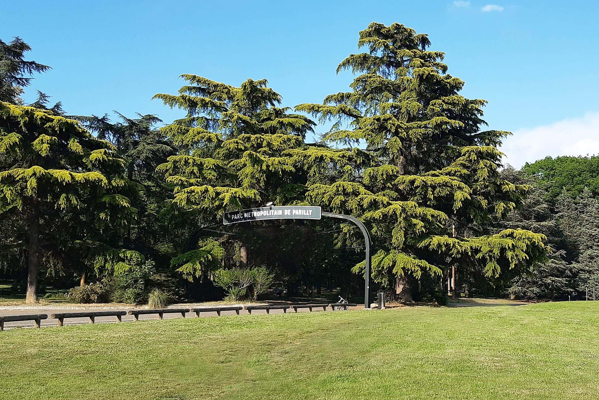 L’entrée du parc de Parilly, à Bron