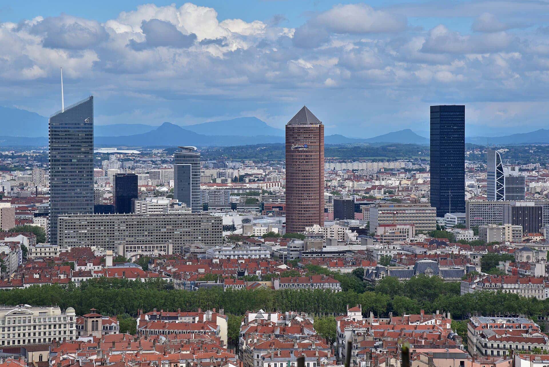 Les tours du quartier de la Part-Dieu, dans le 3e arrondissement de Lyon